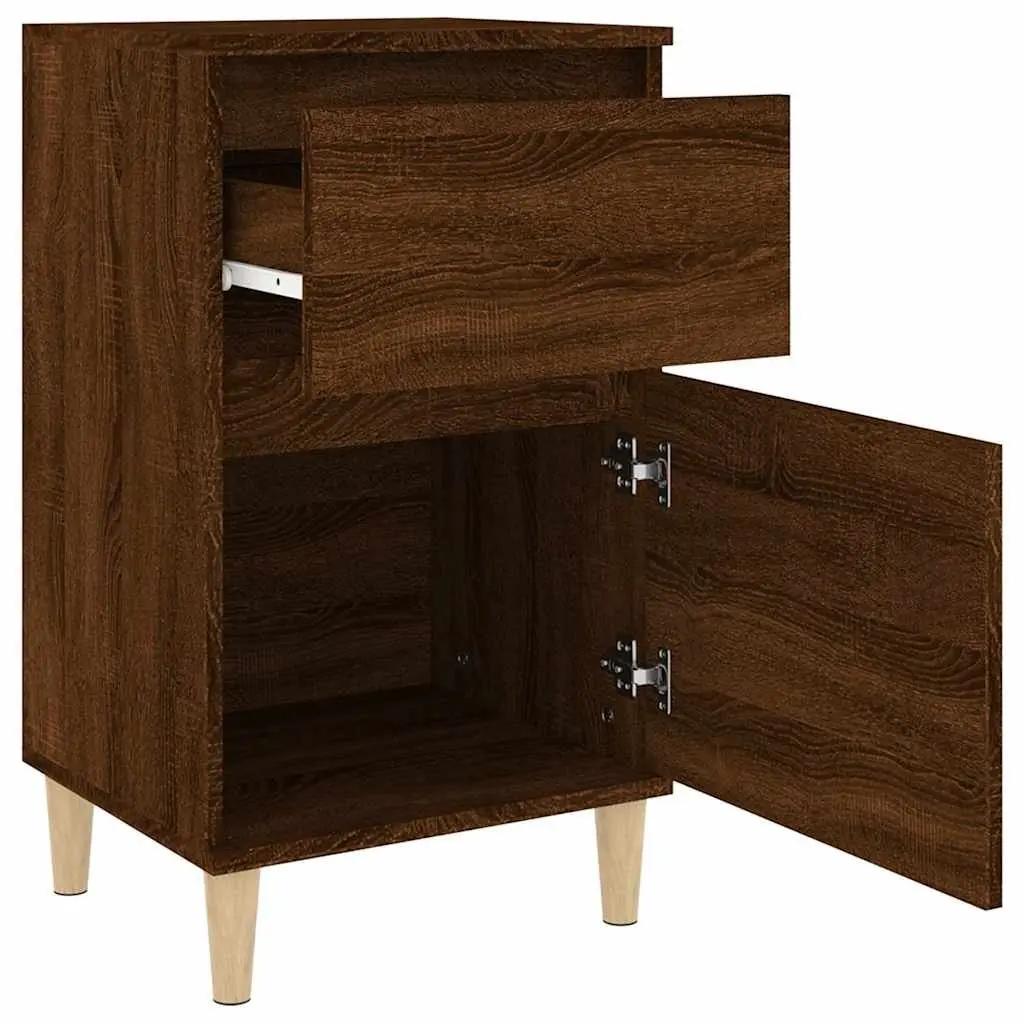 Bedside Cabinet Brown Oak Storage Nightstand Table 40x35x70cm Bedroom Furniture 2 Piece