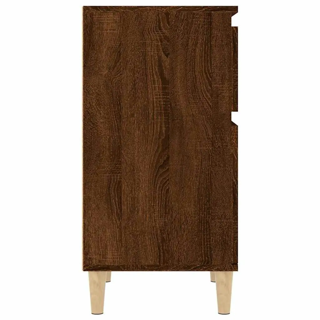 Bedside Cabinet Brown Oak Storage Nightstand Table 40x35x70cm Bedroom Furniture 2 Piece