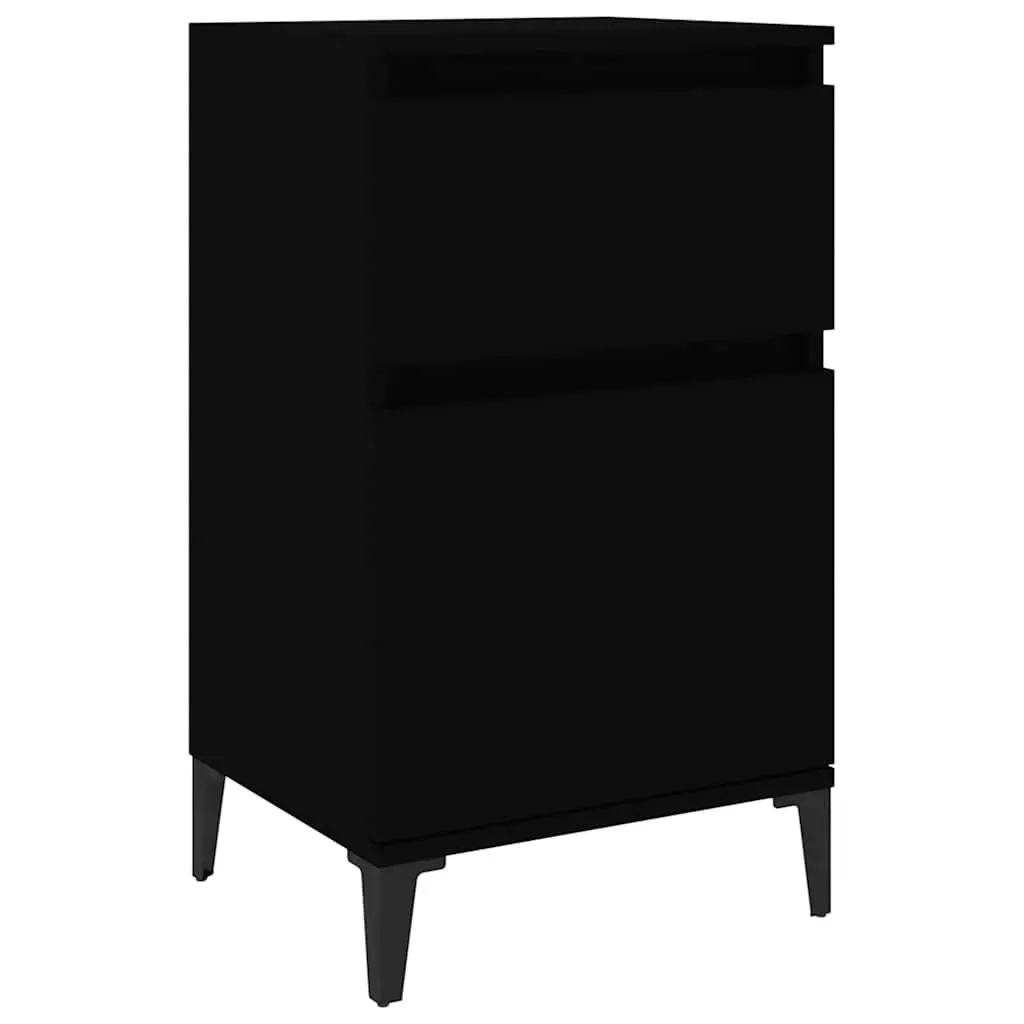 Bedside Cabinet Black Nightstand Storage Organiser Bedroom Furniture 40x35x70cm