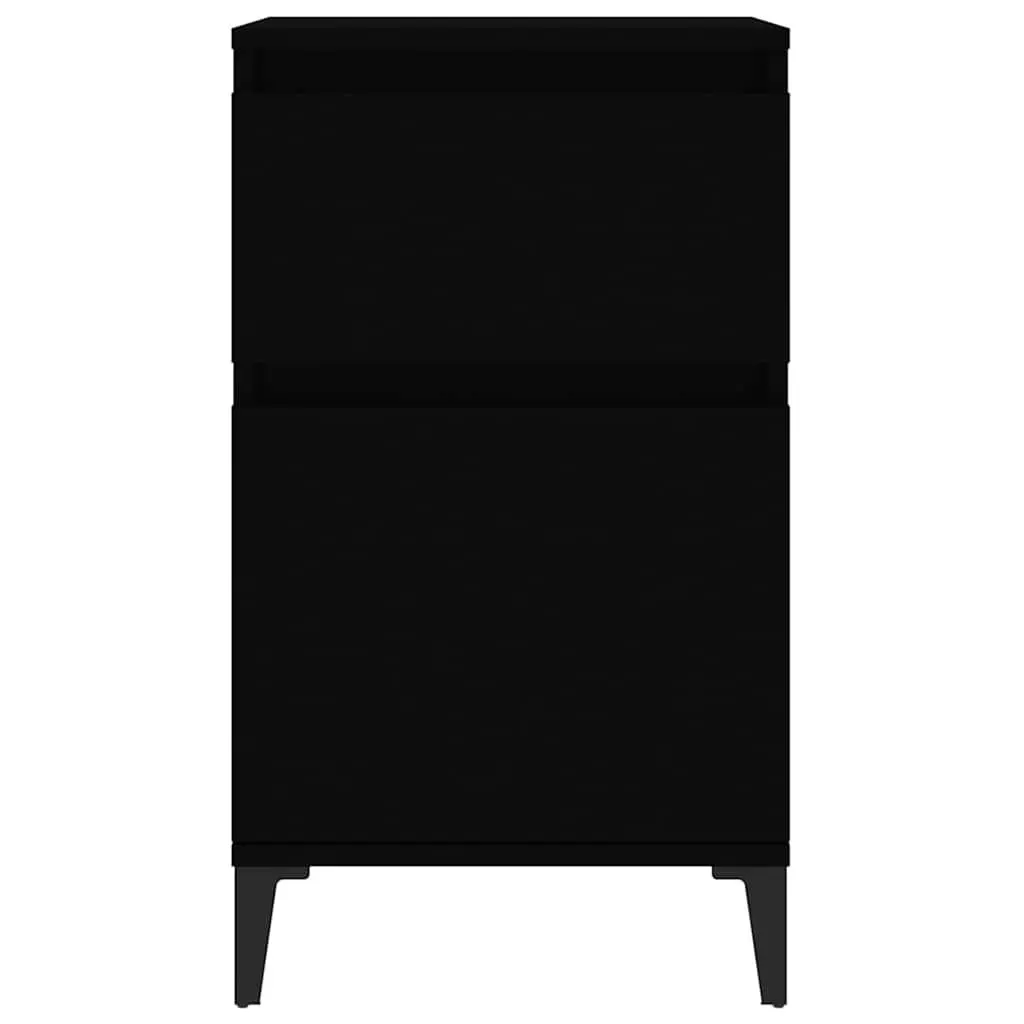 Bedside Cabinet Black Nightstand Storage Organiser Bedroom Furniture 40x35x70cm