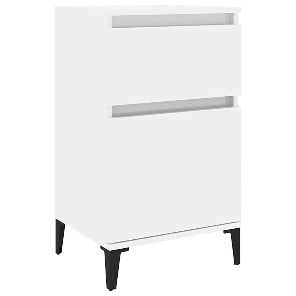 Bedside Cabinet White High Gloss Nightstand Storage Table Bedroom 40 x 35 x 70 cm