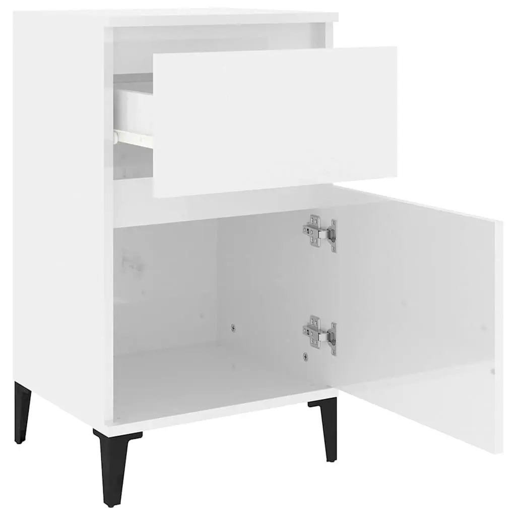 Bedside Cabinets Bedroom Storage White 40x35x70 cm 2 Piece
