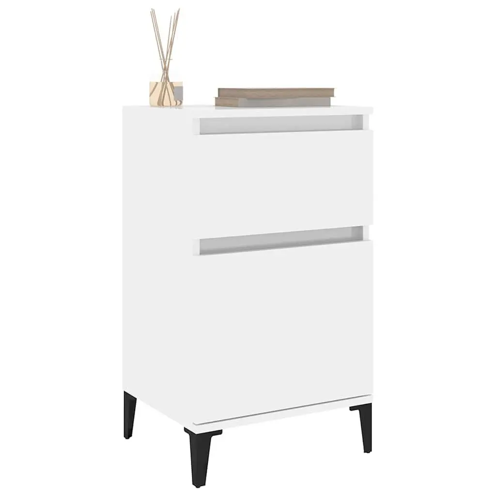 Bedside Cabinets Bedroom Storage White 40x35x70 cm 2 Piece
