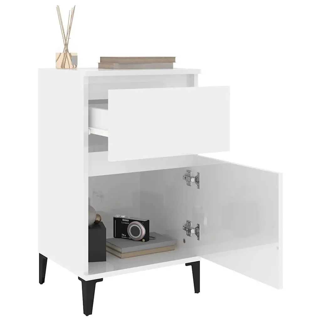Bedside Cabinets Bedroom Storage White 40x35x70 cm 2 Piece