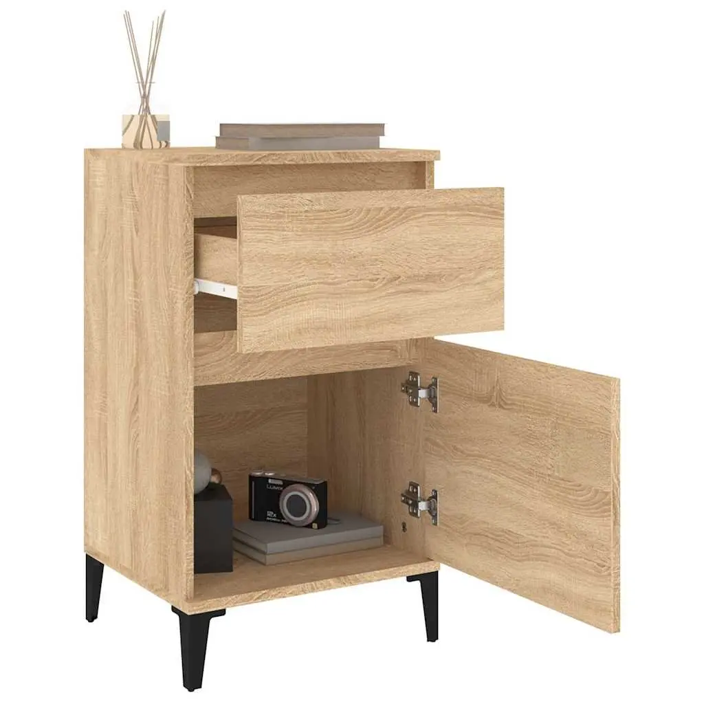 Bedside Cabinet Brown Bedside Table Nightstand Storage Drawer Bedroom Furniture