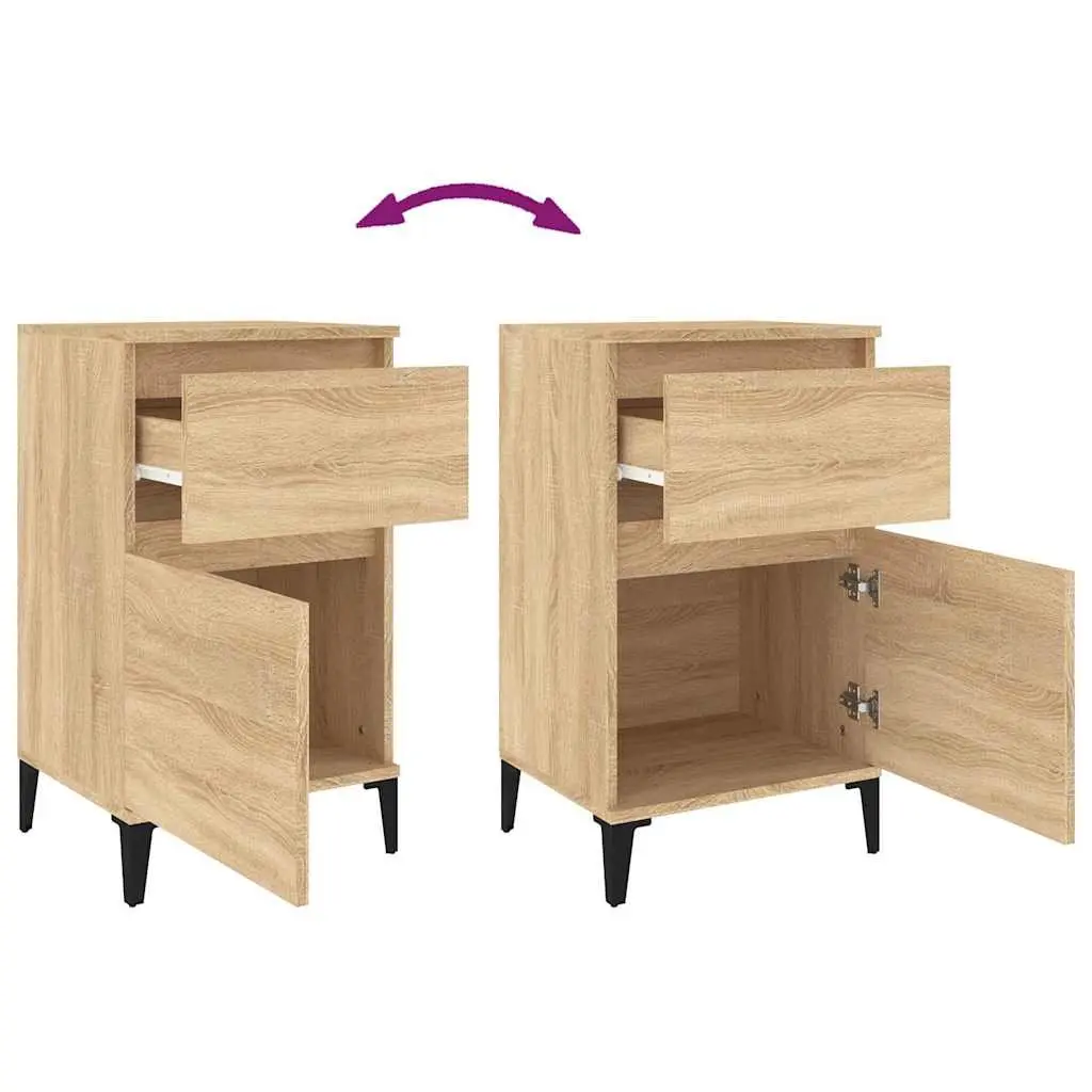 Bedside Cabinet Brown Bedside Table Nightstand Storage Drawer Bedroom Furniture