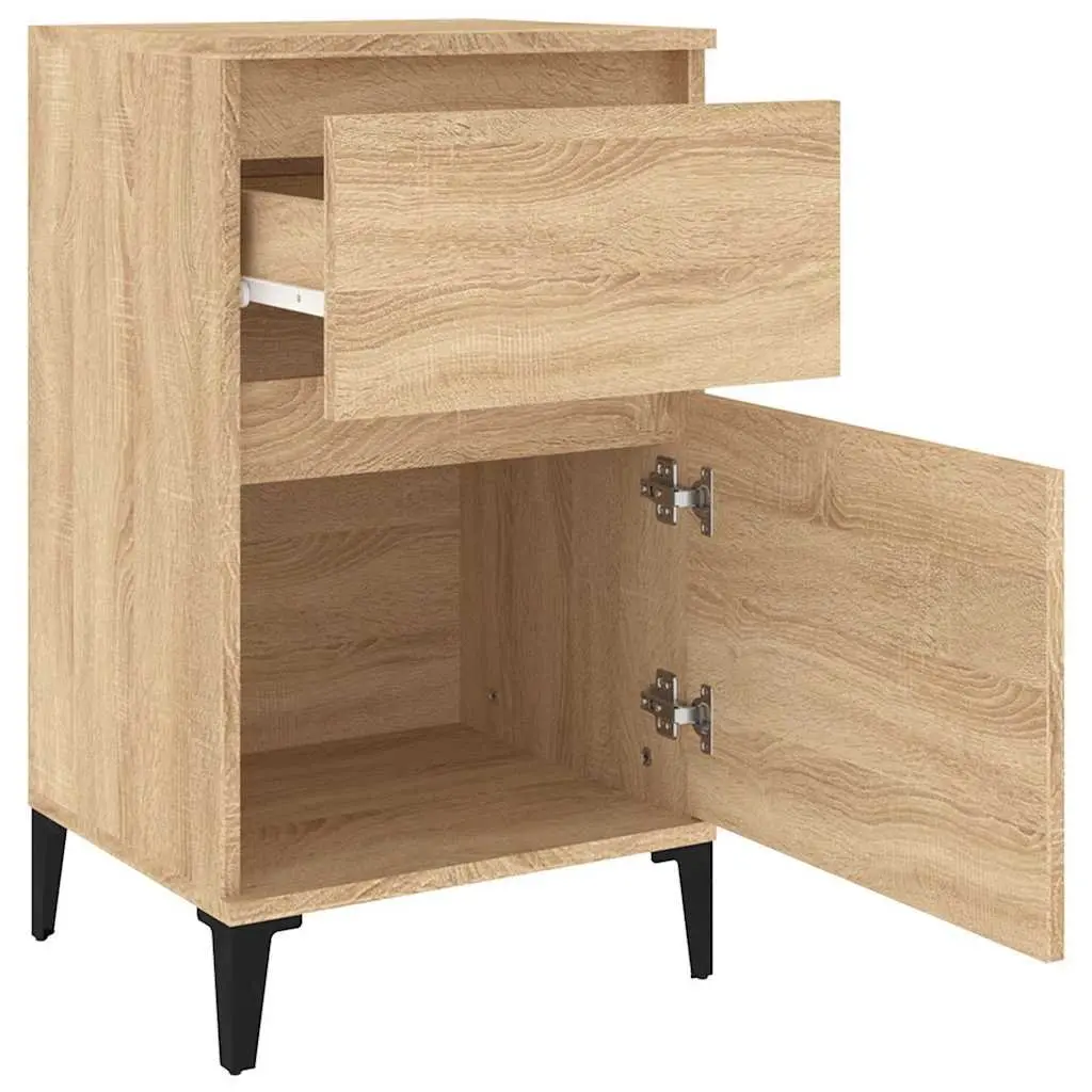 Bedside Cabinets Storage Nightstand Organiser Set of 2 Brown 40x35x70 cm