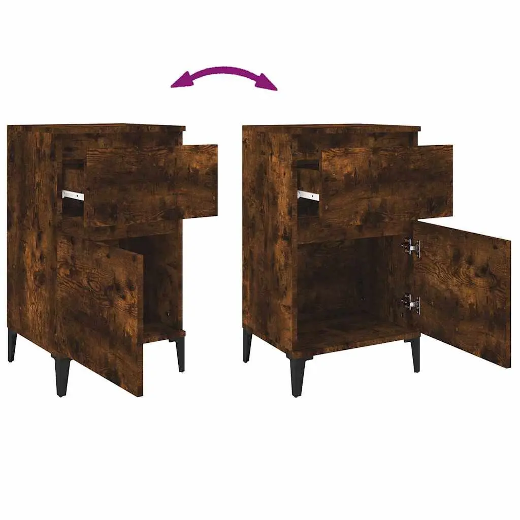 Brown Bedside Cabinets, 2 pcs Set