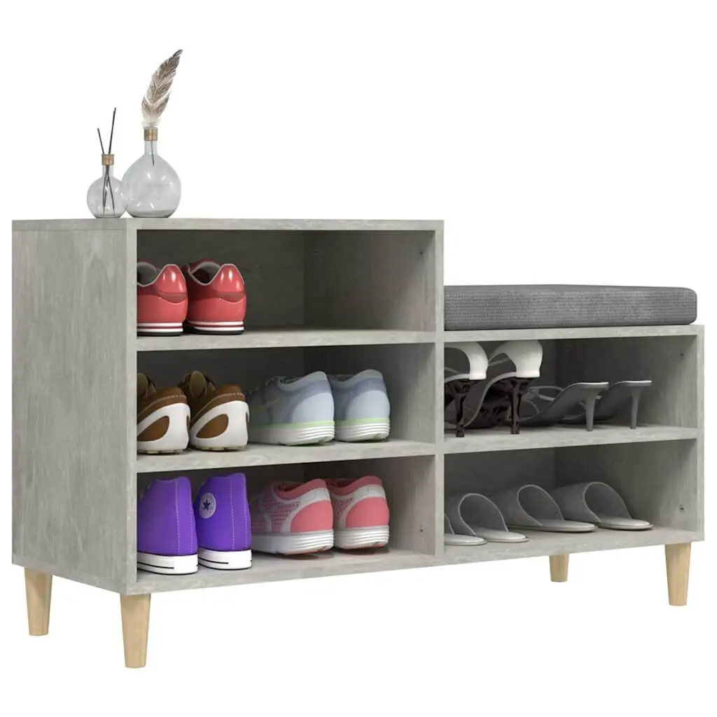 Grey Shoe Cabinet with 5 Compartments