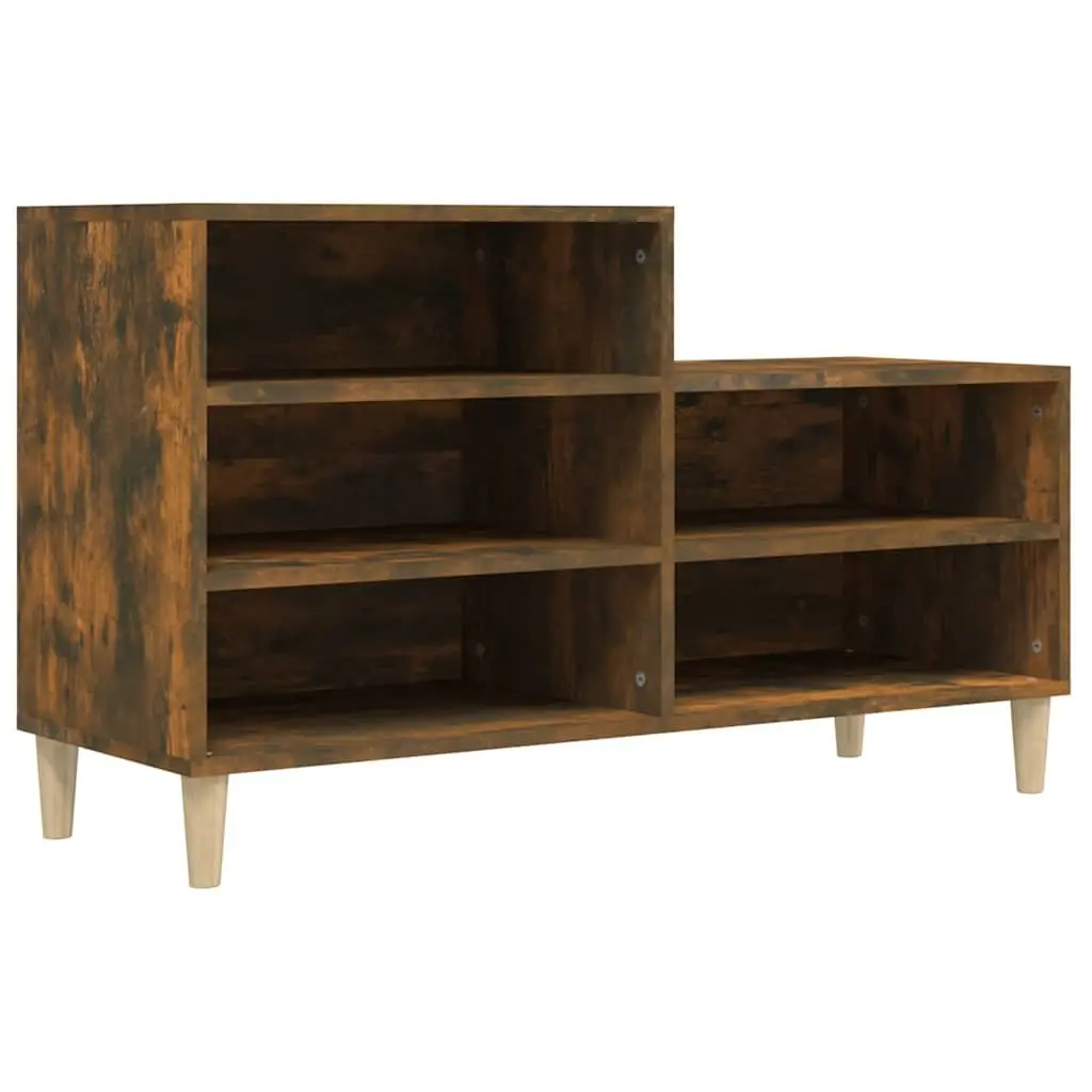 Shoe Cabinet for Home Organisation 5 Compartment Brown Engineered Wood Storage Organiser
