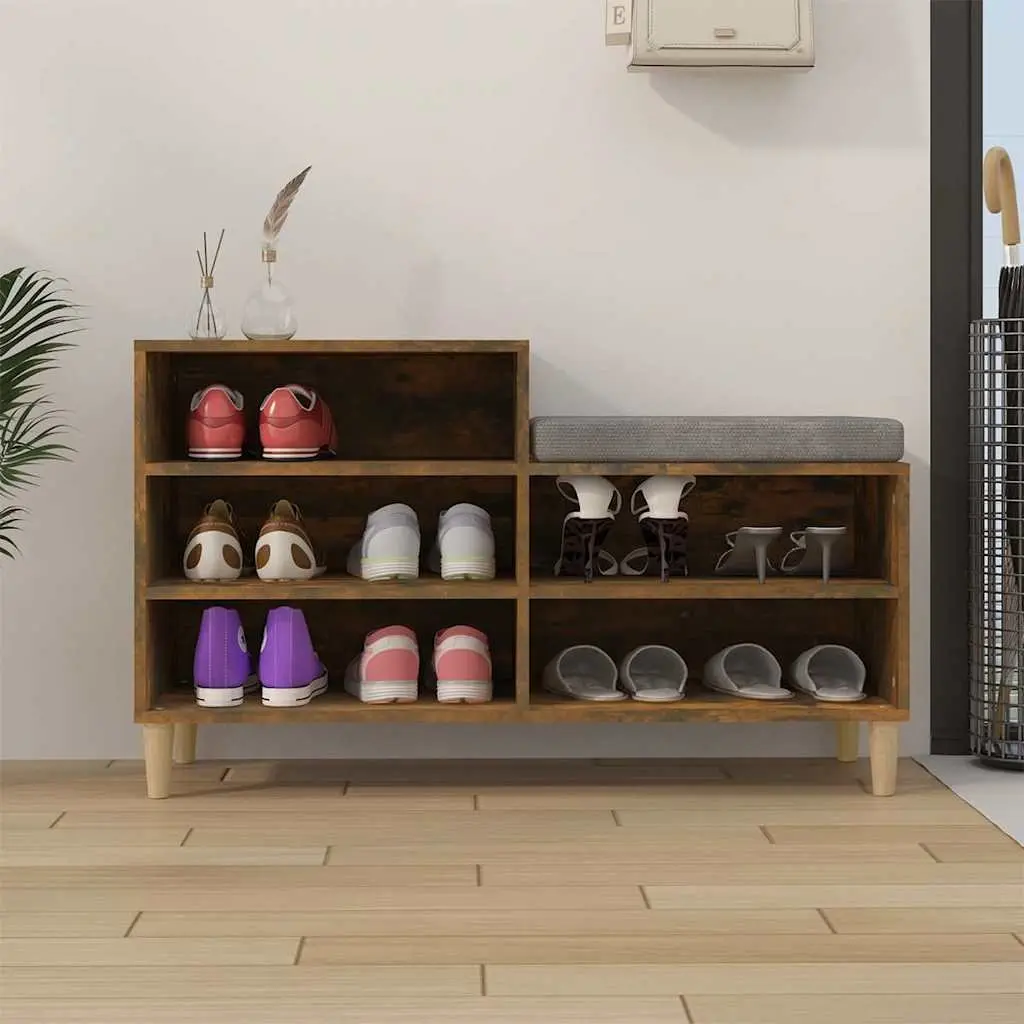 Shoe Cabinet for Home Organisation 5 Compartment Brown Engineered Wood Storage Organiser