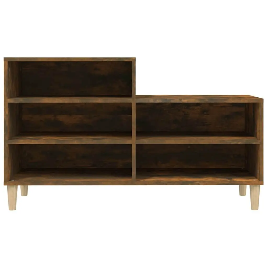 Shoe Cabinet for Home Organisation 5 Compartment Brown Engineered Wood Storage Organiser