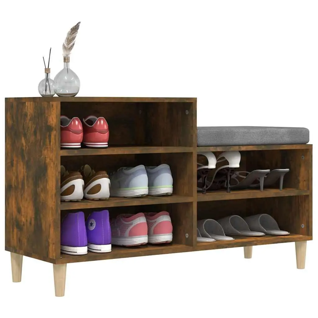 Shoe Cabinet for Home Organisation 5 Compartment Brown Engineered Wood Storage Organiser