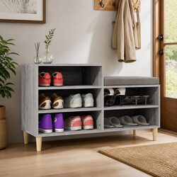 Grey Sonoma Shoe Cabinet with 5 Compartments 102x36x60cm