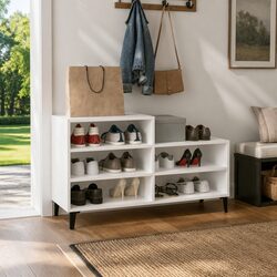 Shoe Cabinet Specifications: White, 102x36x60 cm, 5 Shelves