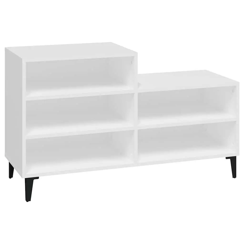 Shoe Cabinet White 102x36x60 cm Engineered Wood Storage Rack 5 Shelves