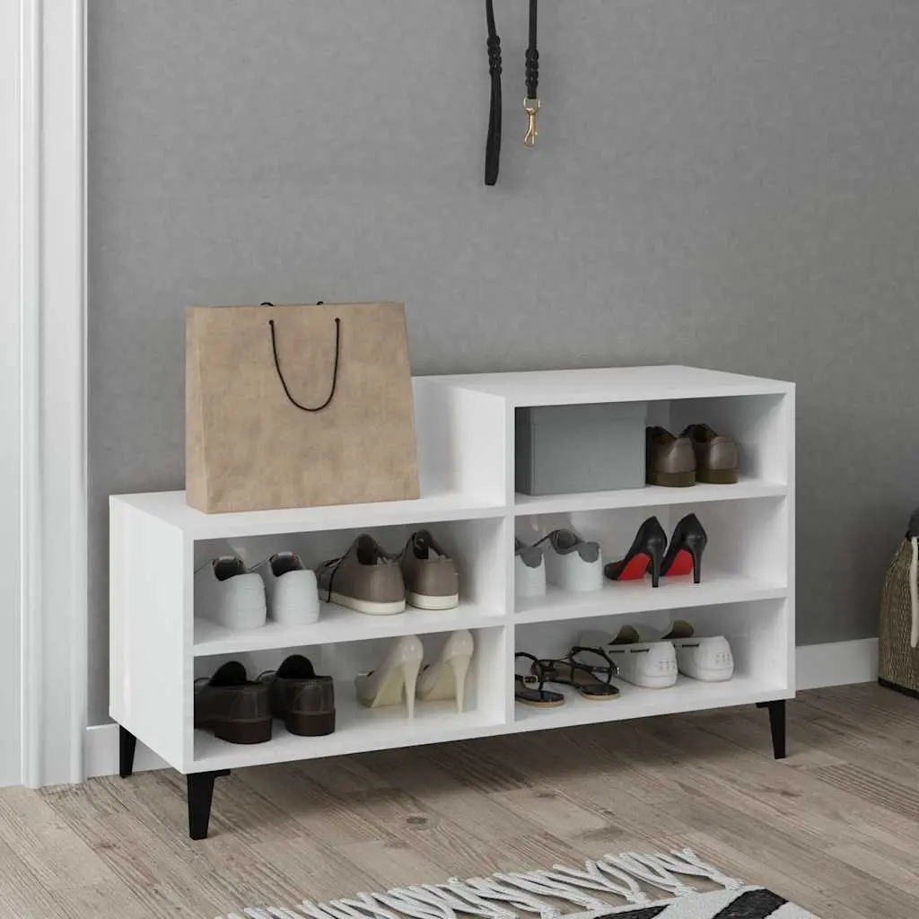 White High Gloss Shoe Cabinet