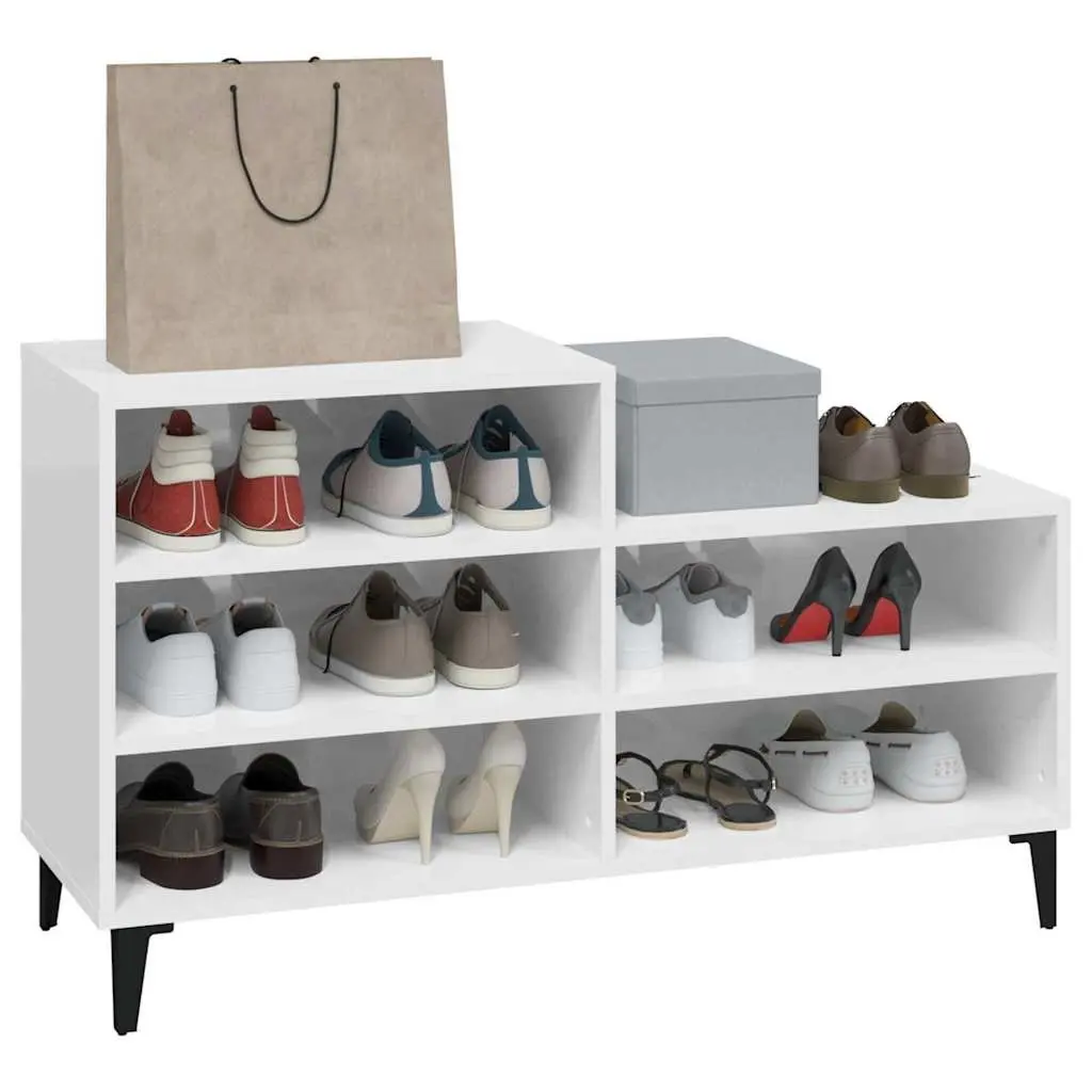 White High Gloss Shoe Cabinet