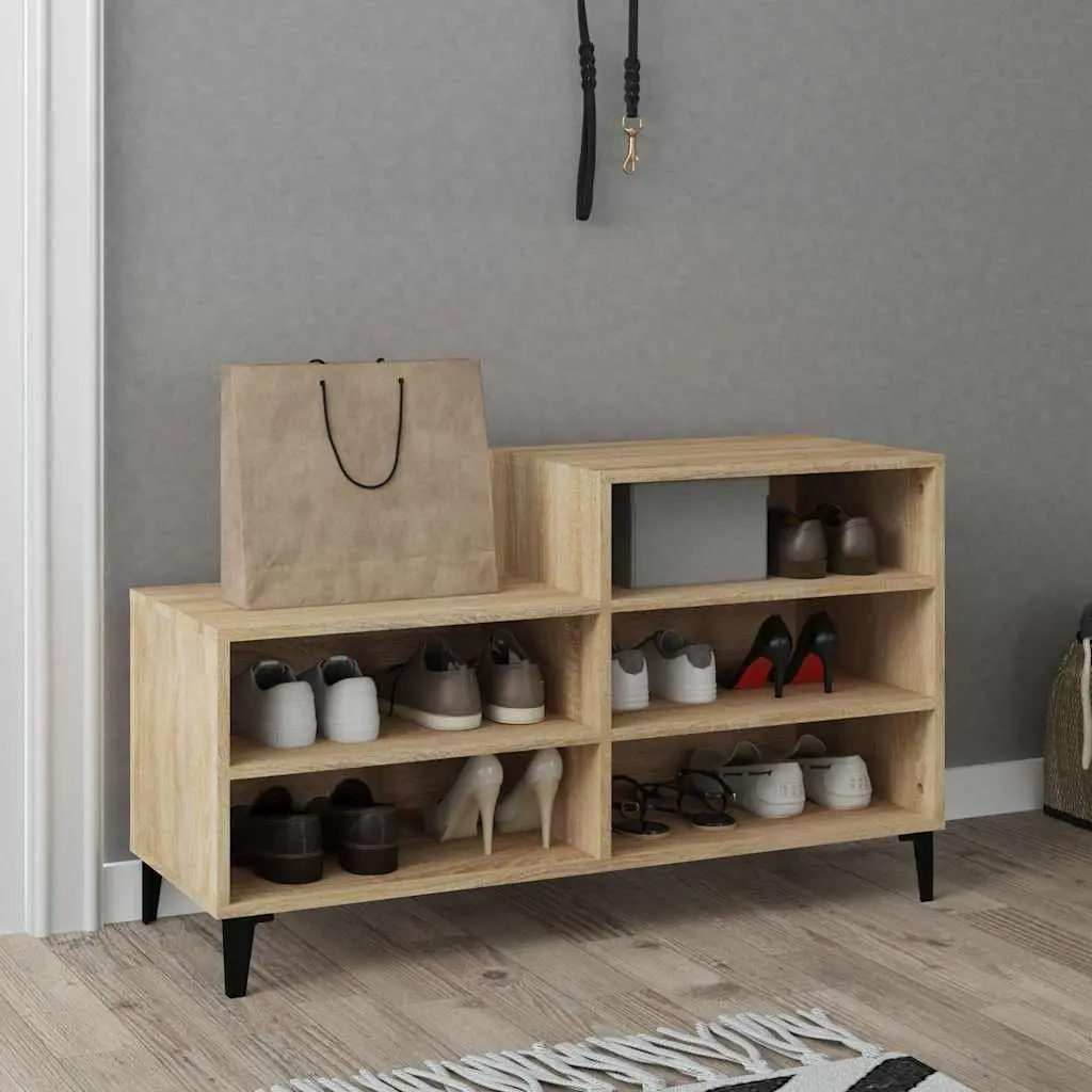 Shoe Cabinet Storage Organiser 5 Shelf Engineered Wood Beige Home Furniture