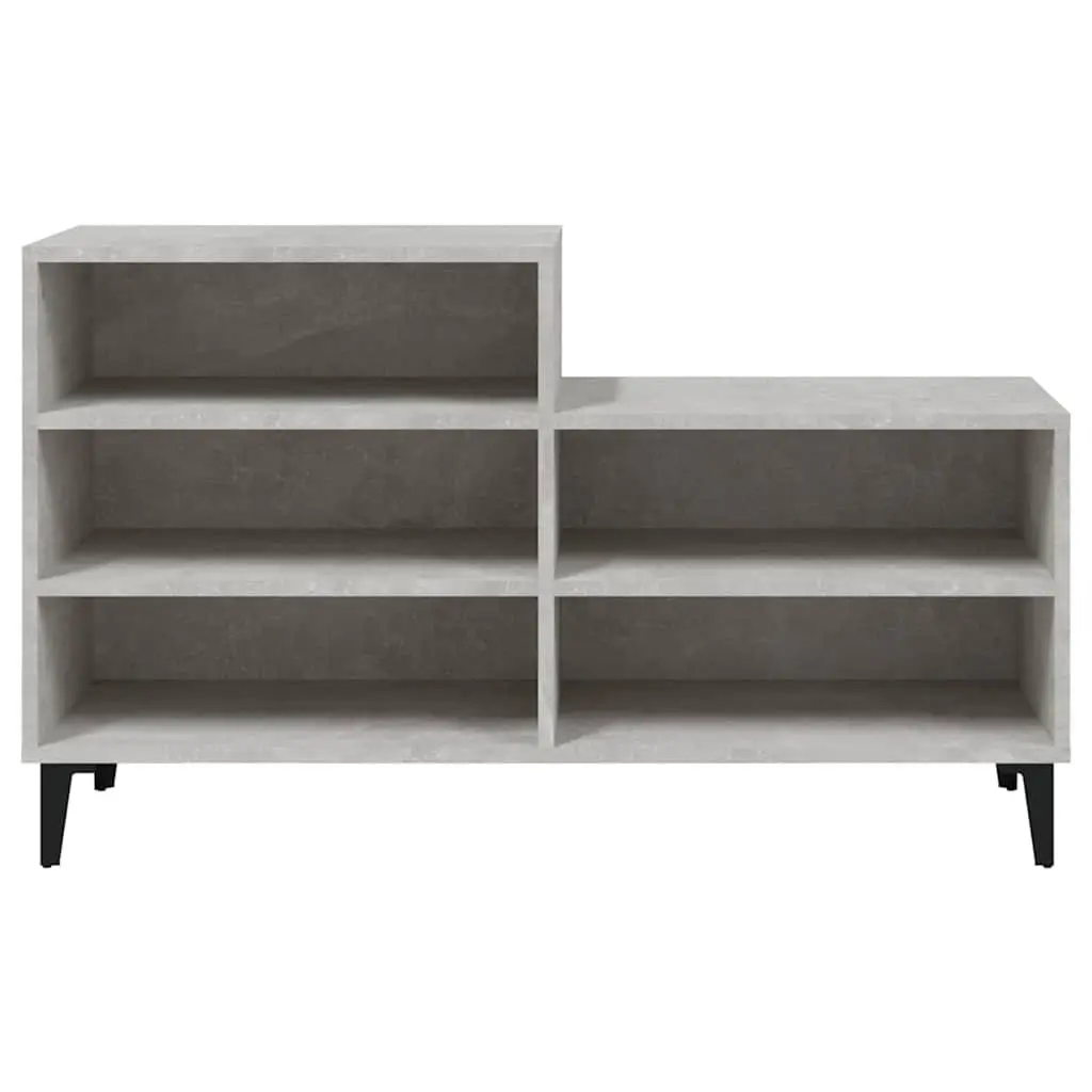 Shoe Storage Cabinet Grey Engineered Wood 102x36x60cm 5 Shelves Organizer for Hallway Bedroom Living Room Entryway