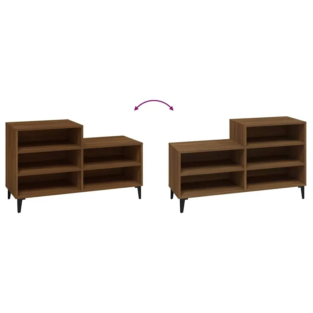Shoe Cabinet Brown Oak 102x36x60cm Storage Rack 5 Shelves Engineered Wood