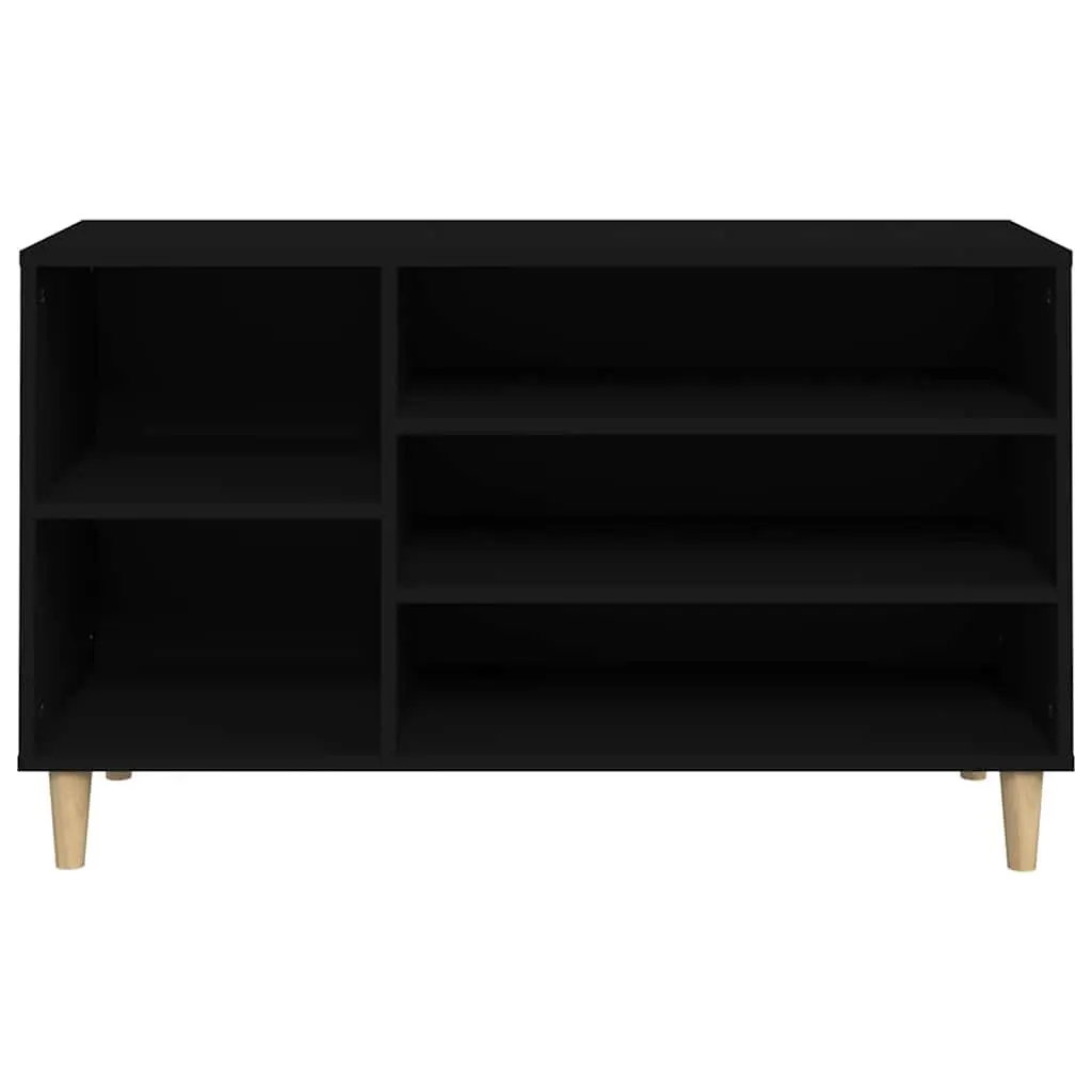 Shoe Cabinet Black Entryway Organizer Engineered Wood 102W x 36D x 60H cm