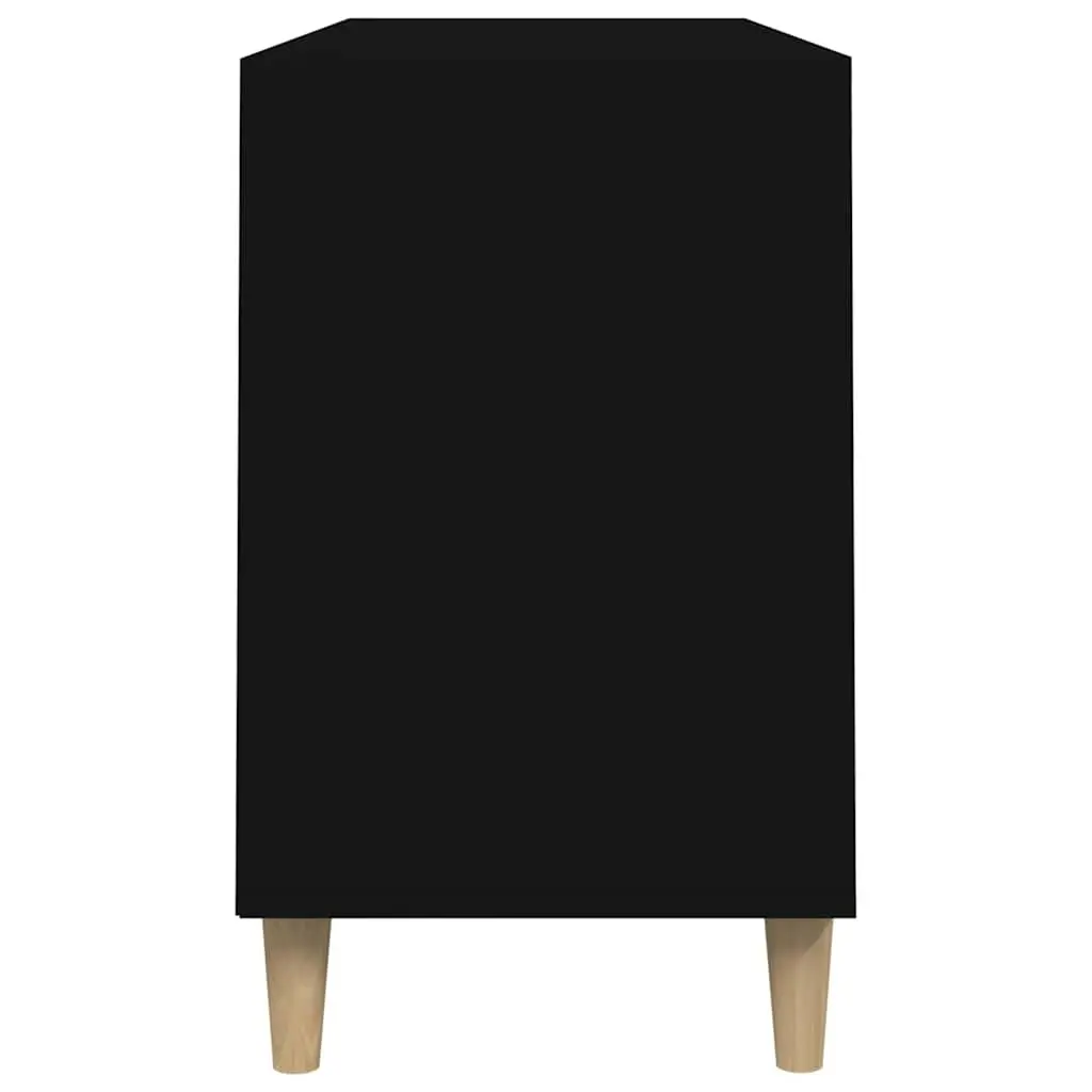 Shoe Cabinet Black Entryway Organizer Engineered Wood 102W x 36D x 60H cm