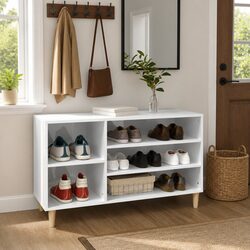 Engineered Wood Shoe Cabinet - 102W x 36D x 60H cm