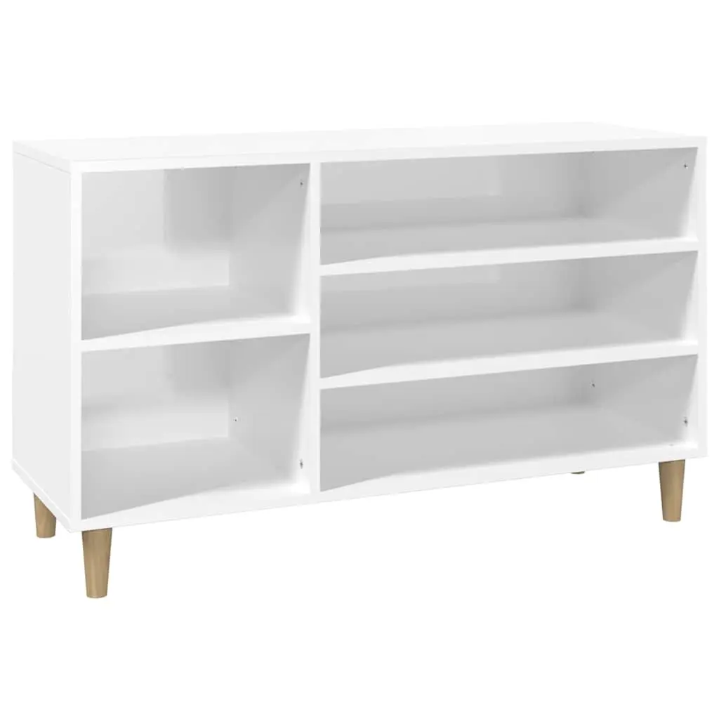 Shoe Cabinet Storage Organiser Hallway High Gloss White 102W x 36D x 60H cm