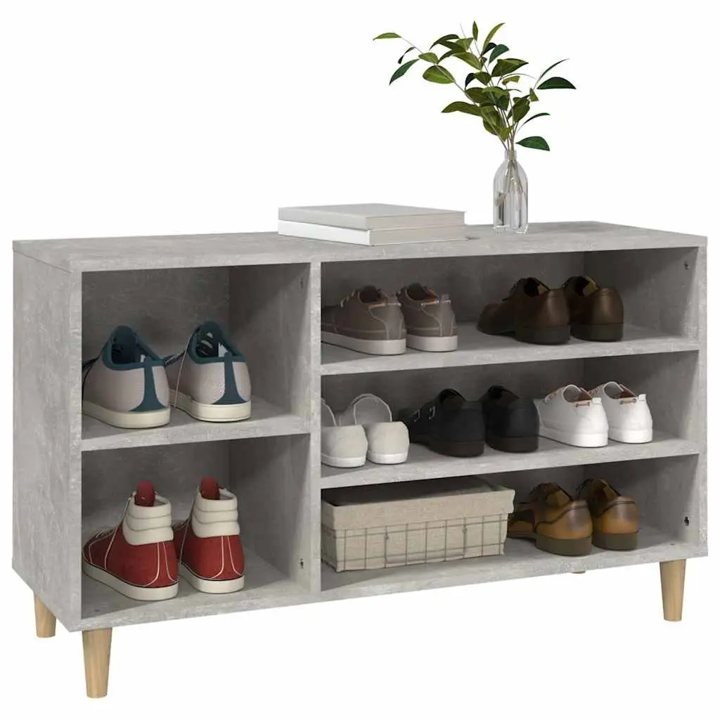 Shoe Cabinet Grey Engineered Wood Storage Organiser Hall 102x36x60cm