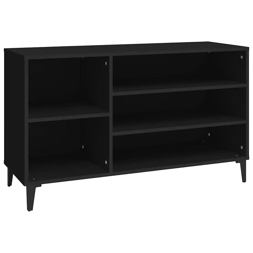 Shoe Cabinet Black Hallway 102x36x60 cm Storage Organiser Engineered Wood