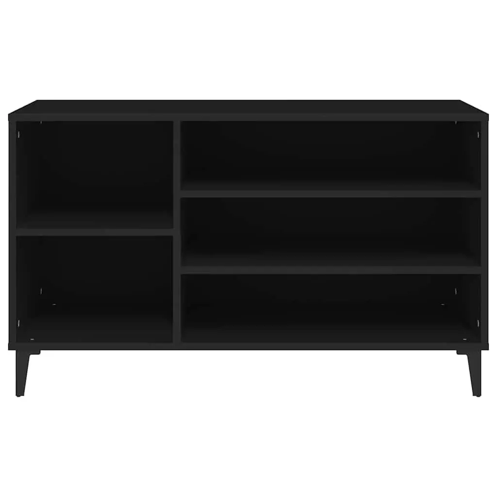 Shoe Cabinet Black Hallway 102x36x60 cm Storage Organiser Engineered Wood
