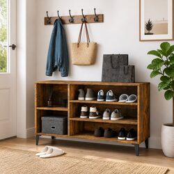 Shoe Cabinet Specifications: Brown Engineered Wood Storage Unit