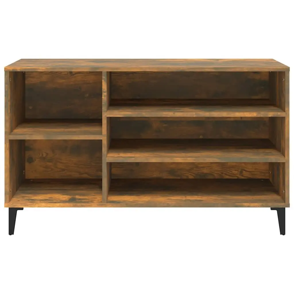 Shoe Cabinet Brown Engineered Wood Storage Organiser Hall Furniture Compartments