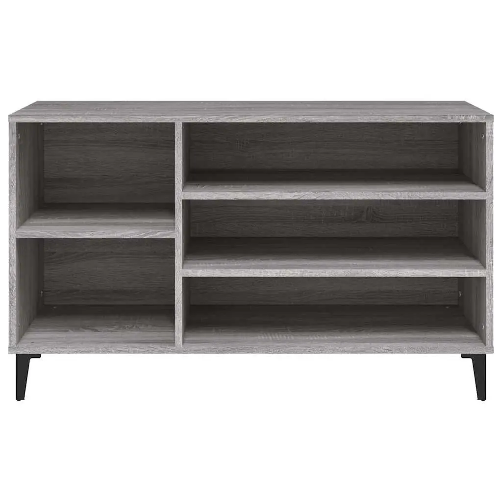Shoe Cabinet Grey Engineered Wood Storage Organiser Hall 102W x 36D x 60H cm