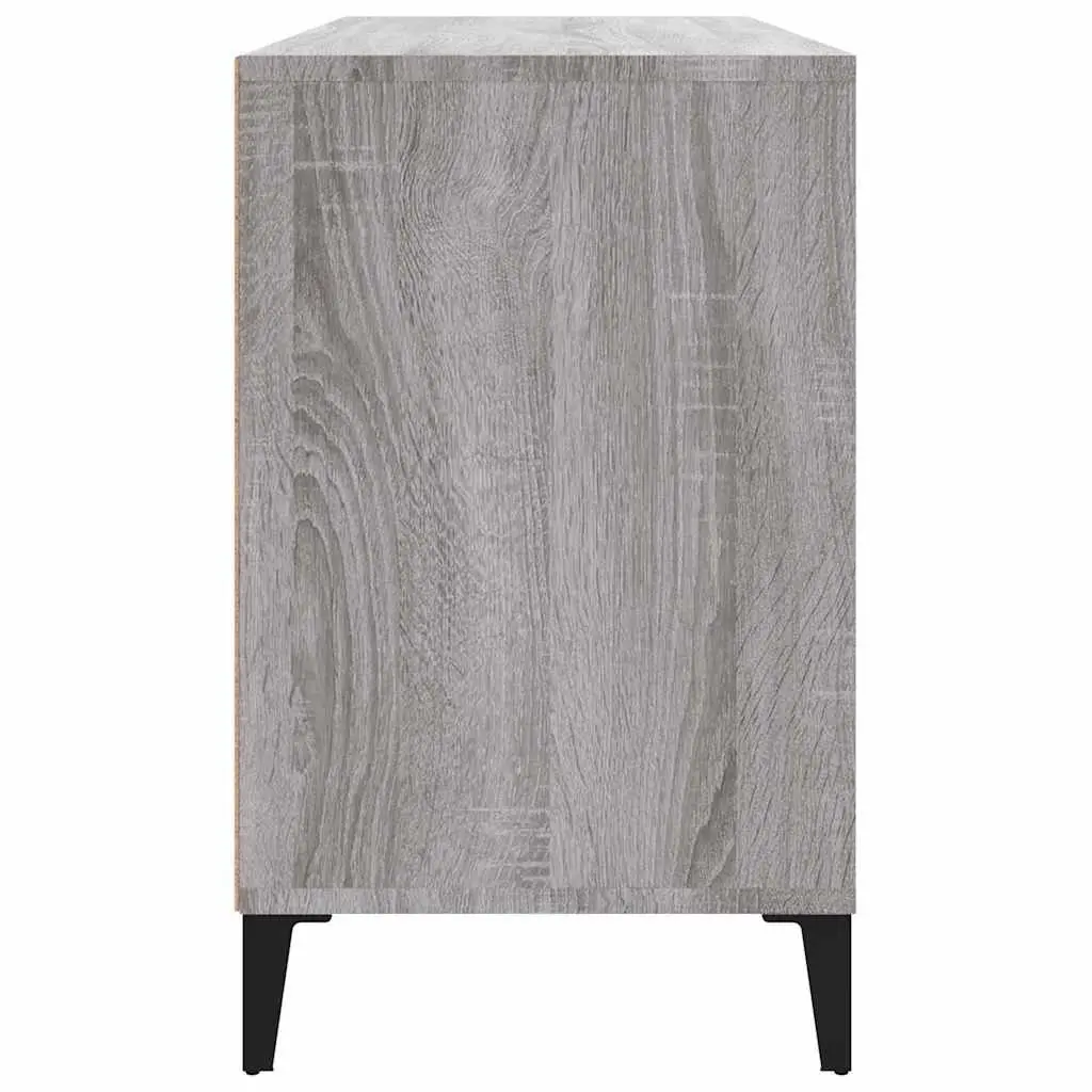 Shoe Cabinet Grey Engineered Wood Storage Organiser Hall 102W x 36D x 60H cm