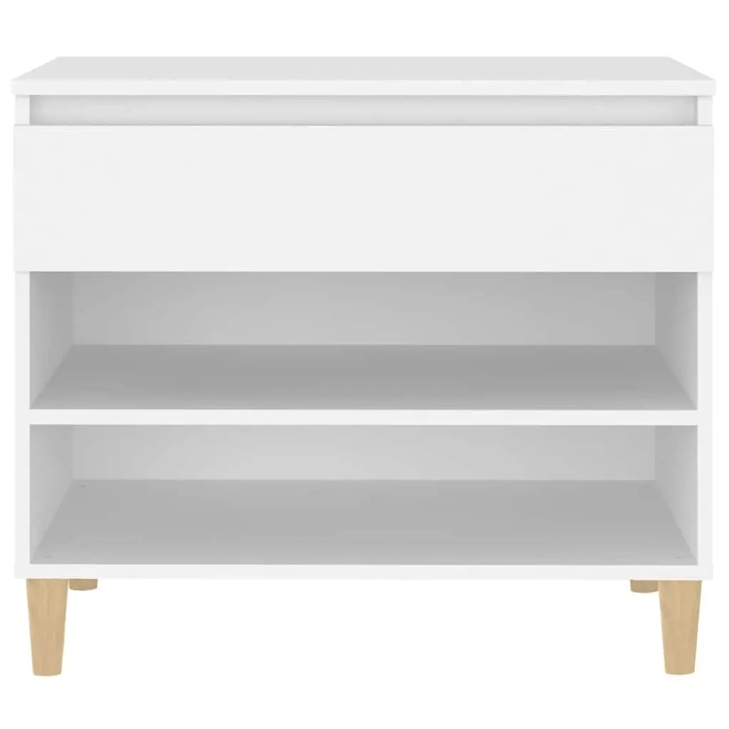 Shoe Cabinet White Engineered Wood Entryway 70x36x60 cm Storage Organiser