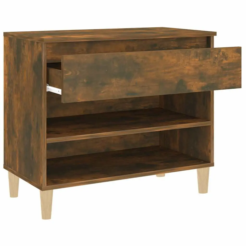 Shoe Cabinet Storage Organiser for Hallway Brown Engineered Wood 70x36x60cm