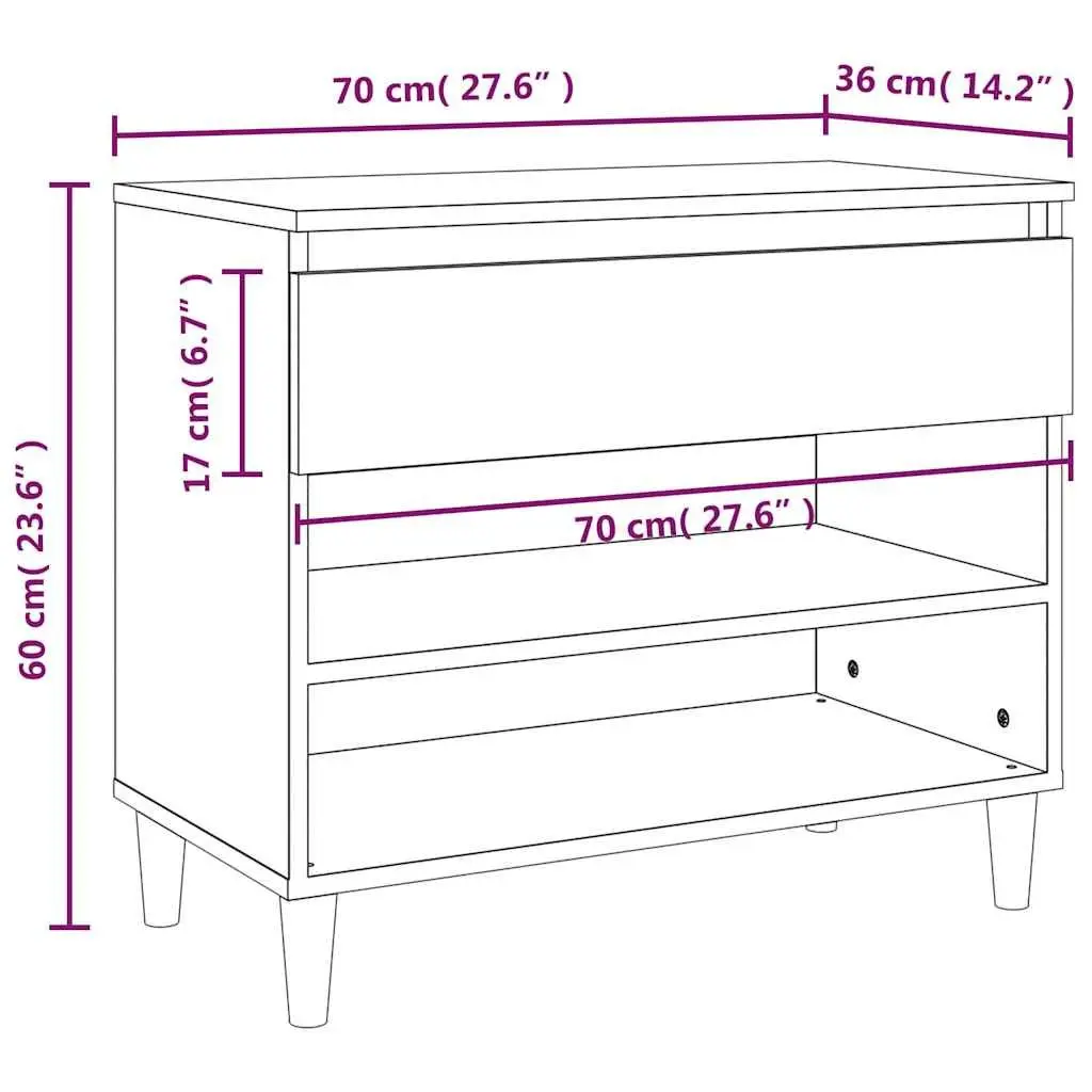 Shoe Cabinet Storage Organiser for Hallway Brown Engineered Wood 70x36x60cm