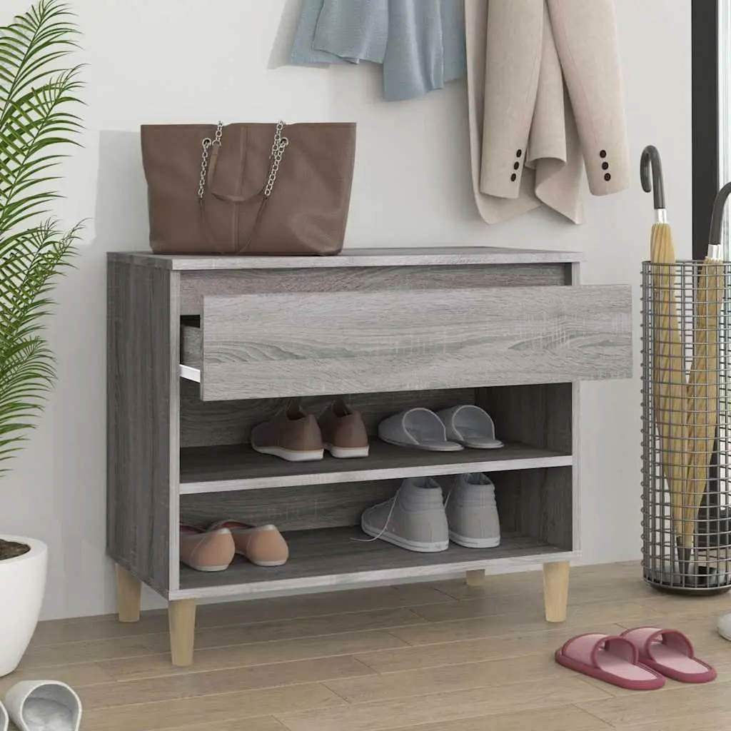 Shoe Cabinet Grey Sonoma Hallway Entryway 70x36x60 cm Storage Organiser Engineered Wood