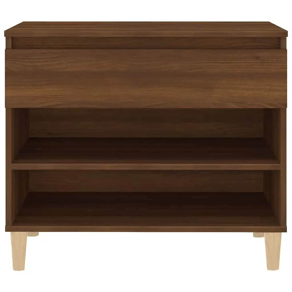 Shoe Cabinet Brown Oak 70x36x60 cm Storage Organiser Engineered Wood 2