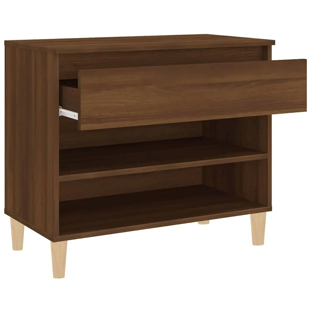 Shoe Cabinet Brown Oak 70x36x60 cm Storage Organiser Engineered Wood 2