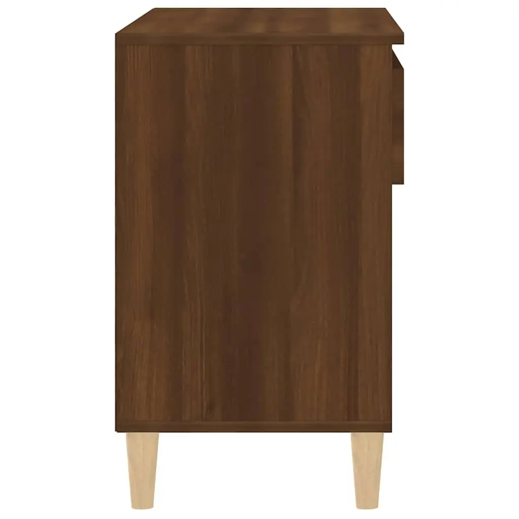 Shoe Cabinet Brown Oak 70x36x60 cm Storage Organiser Engineered Wood 2