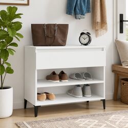 Shoe Cabinet Specifications: White 70x36x60 cm, Engineered Wood