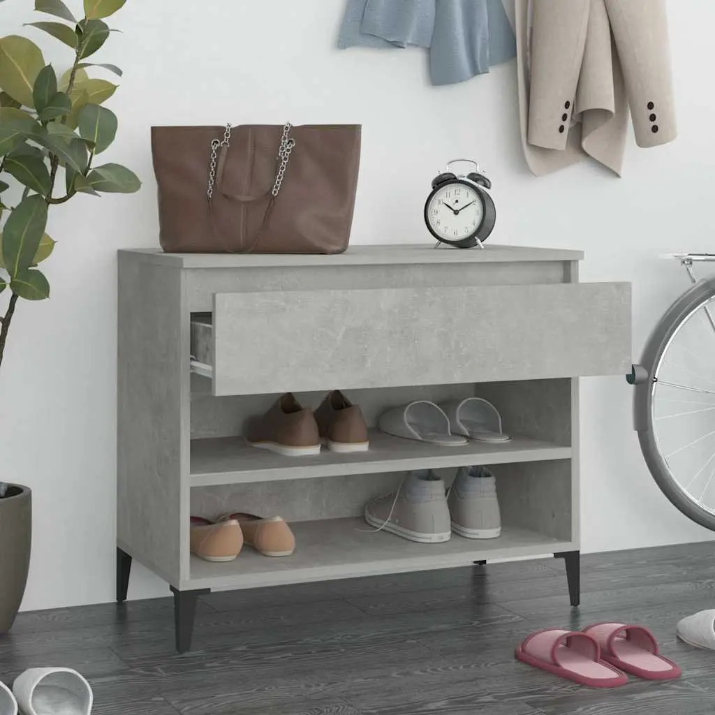 Shoe Cabinet Storage Organiser Grey Engineered Wood Hall Wardrobe Rack Unit