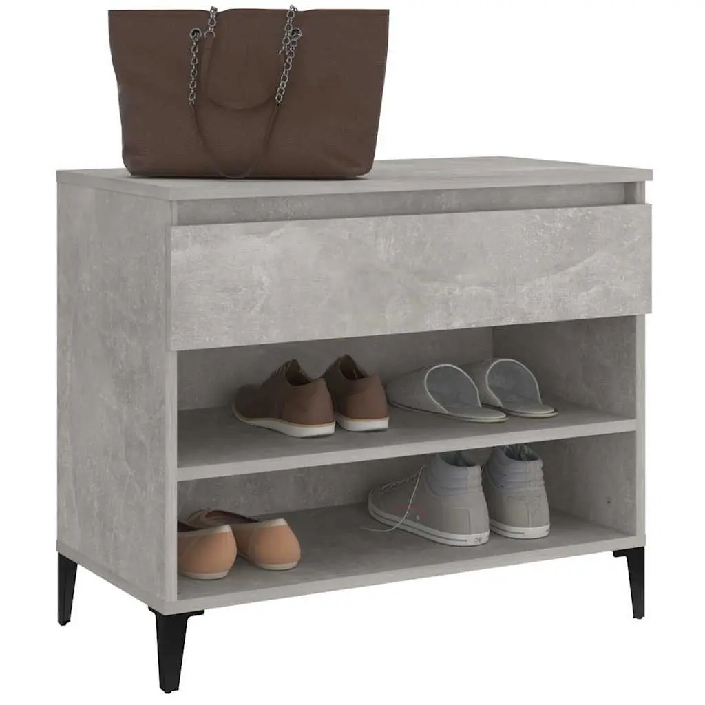 Shoe Cabinet Storage Organiser Grey Engineered Wood Hall Wardrobe Rack Unit