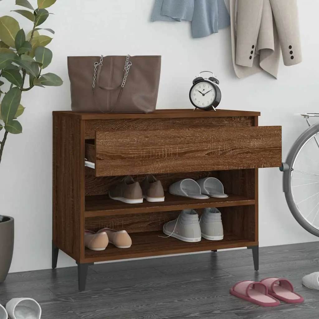 Brown Engineered Wood Shoe Cabinet