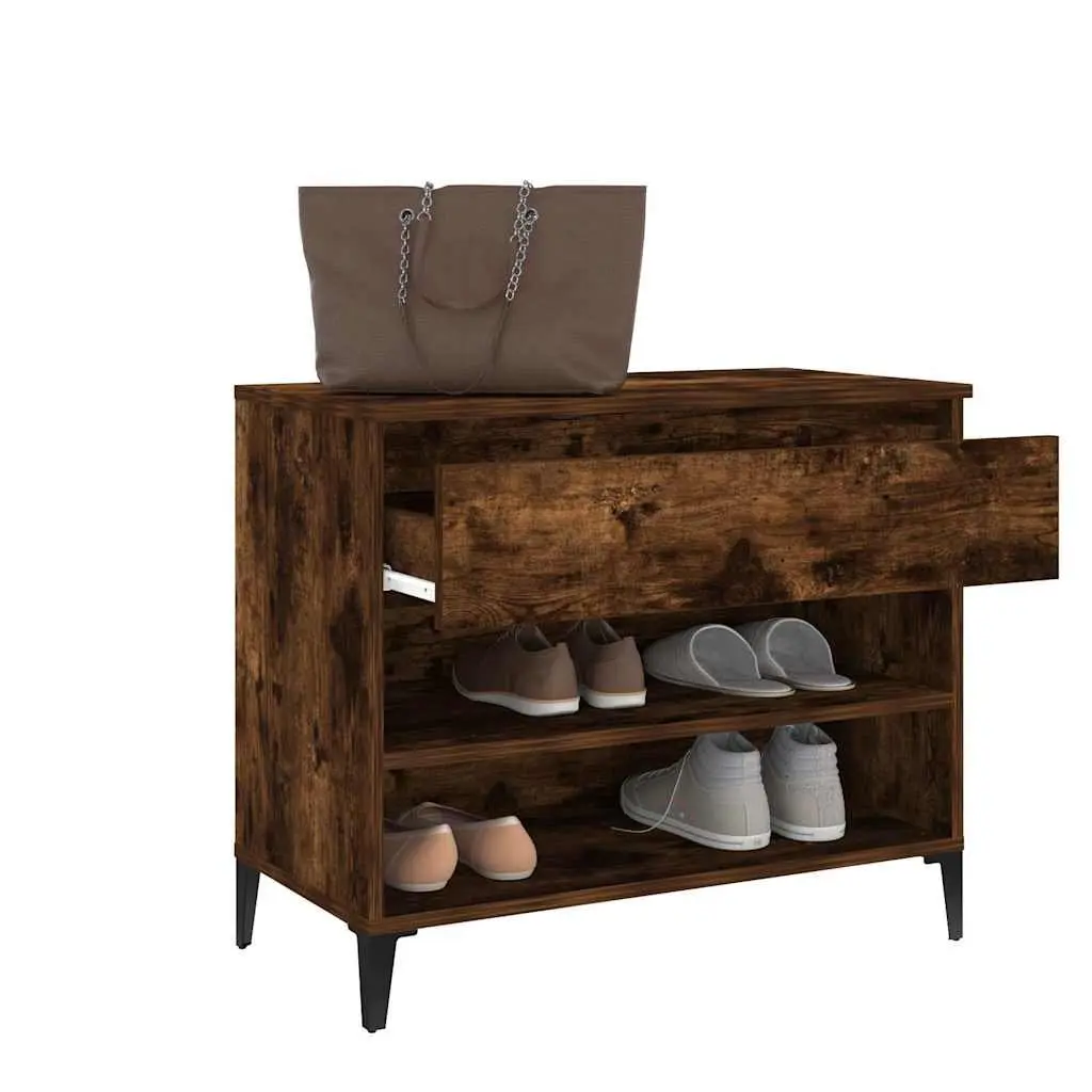 Brown Engineered Wood Shoe Cabinet