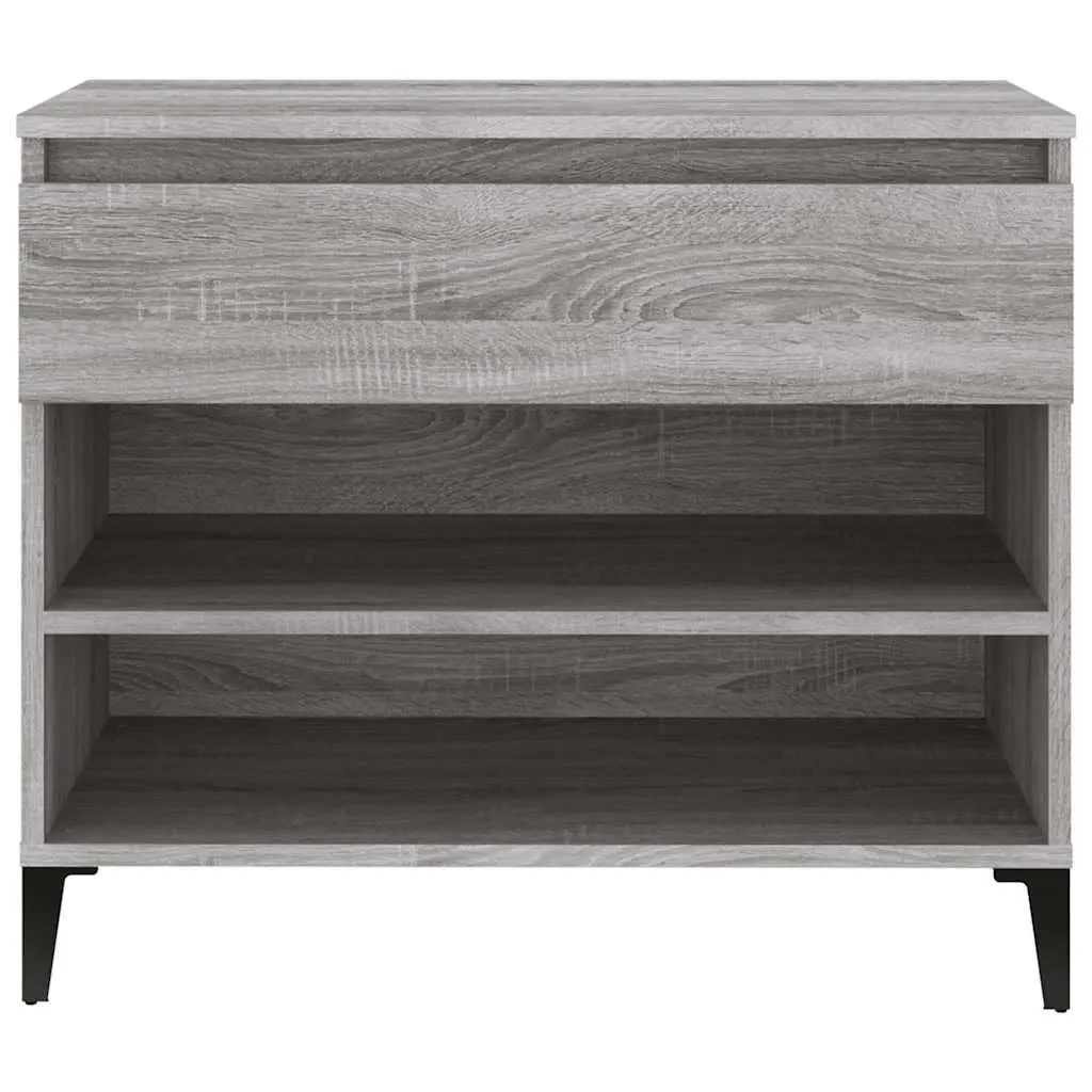 Shoe Cabinet Grey Engineered Wood Storage Hallway 70x36x60 cm