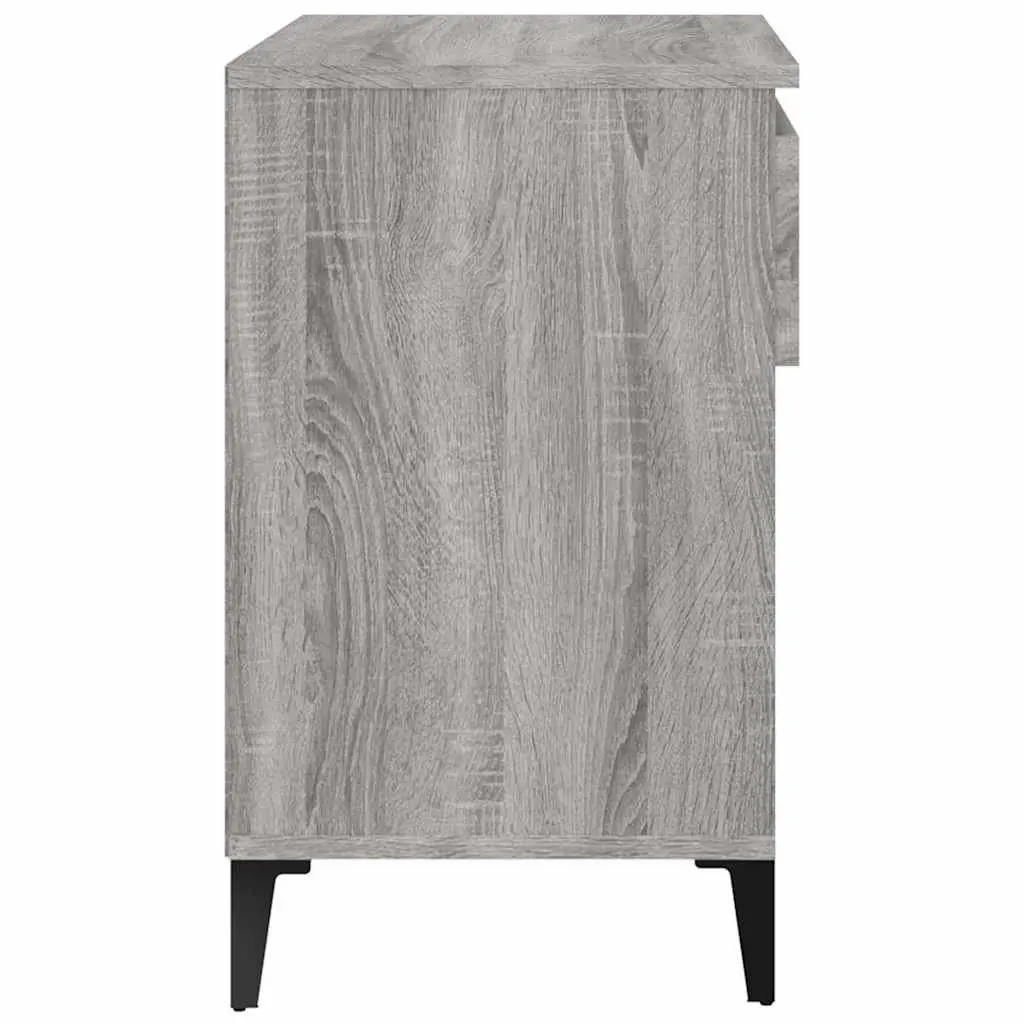 Shoe Cabinet Grey Engineered Wood Storage Hallway 70x36x60 cm